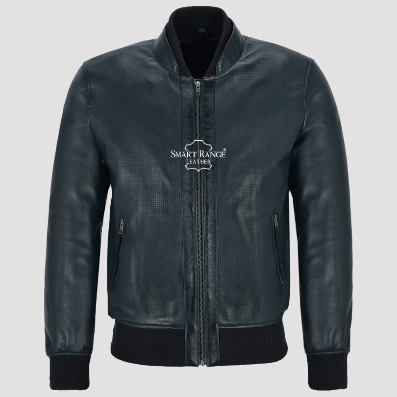 Mens Rib Leather Jacket